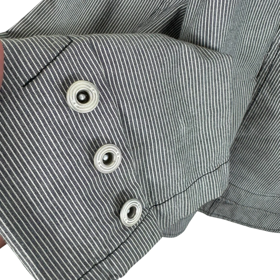 Blazer Tribal Elastizado-Extensible Gris A Rayas Mezcla de Algodón Para Mujer Talla 16 Foto 3 de 4