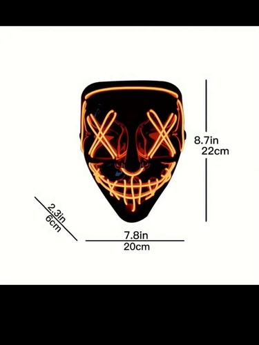 Maschera LED Halloween Ghostly Glow feste plastica festa celebrazioni confezione da 2 - Foto 8 di 9