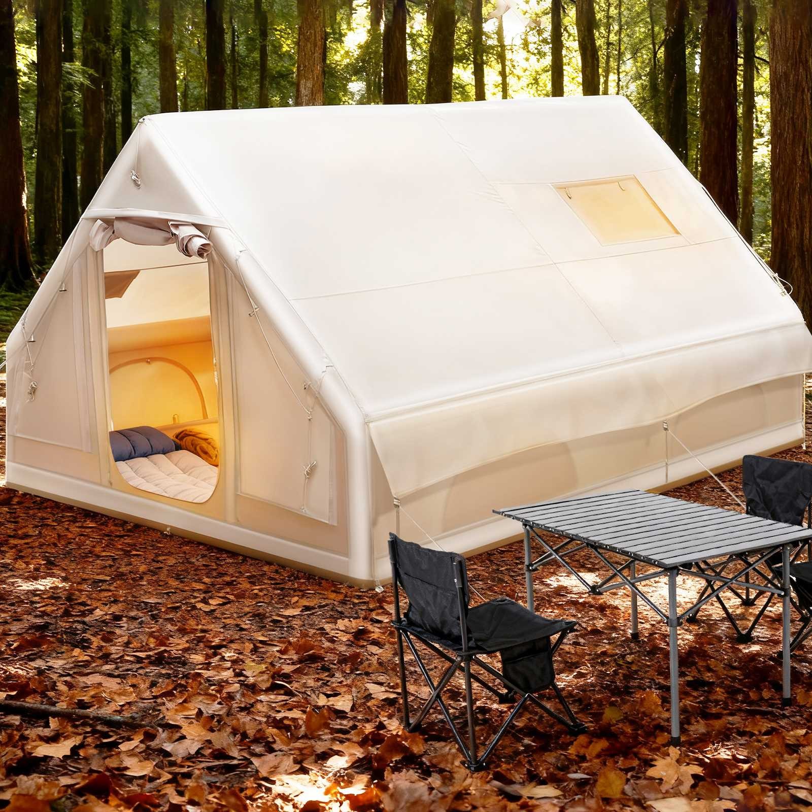 TOYANDONA Inflatable Camping Tents W/ Hand Pump Air Glamping Tents 6 Person Tent