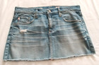 AG ADRIANO GOLDSCHMIED Med-Light Wash DISTRESSED Denim JEAN MINI Skirt Sz 31 — photo 1