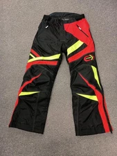 Choko Men's Sport Nylon Snowmobile Pants Red & HI Vis L Large Clearance