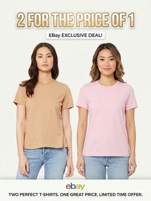 2 Bella+Canvas7925 Ladies Relaxed FitCrewneck Jersey Short Sleeve T-Shirt UNISEX