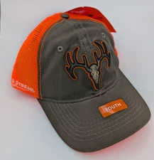 Youth Field & Stream Realtree "Deer Skull" Hat/Cap Embroidered Brown & Orange