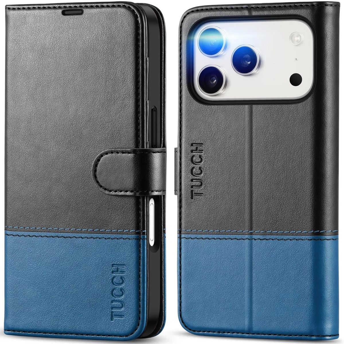 TUCCH Custodie per iPhone 12, Custodia Portafoglio [Blocco RFID] Pelle Sintetica TPU Antiurto, Supporto Slot Schede Protezione Completa per iPhone 12/12 Pro (6,1 pollici, 2020), Nero Marrone