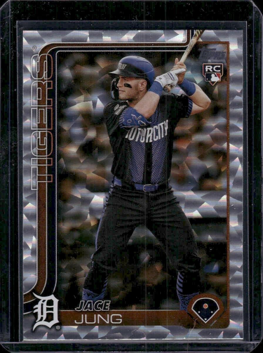 2025 Topps #80 Jace Jung Rookie Silver Crackle Foilboard Detroit Tigers