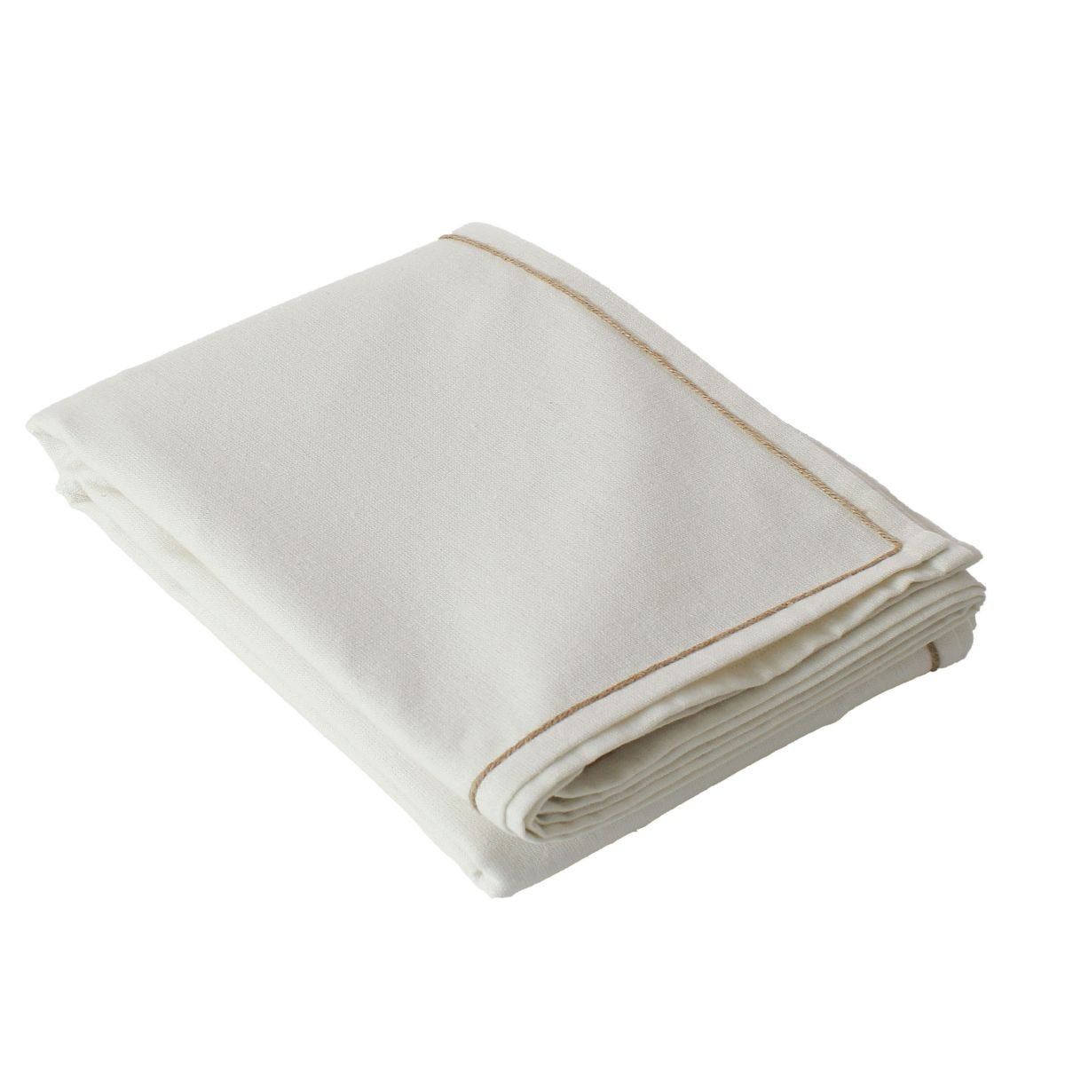 Nappe de table écru rectangulaire Lina 140x240 cm grand format coton uni