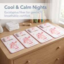 Baby Cooling Mat, Ice Silk  Eucalyptus Fiber Crib Mattress Pad for Summer