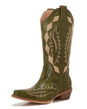 Botas de Vaquero AITTA para Mujer, Botas de Vaquera Western Bordadas a Media Pantorrilla...
