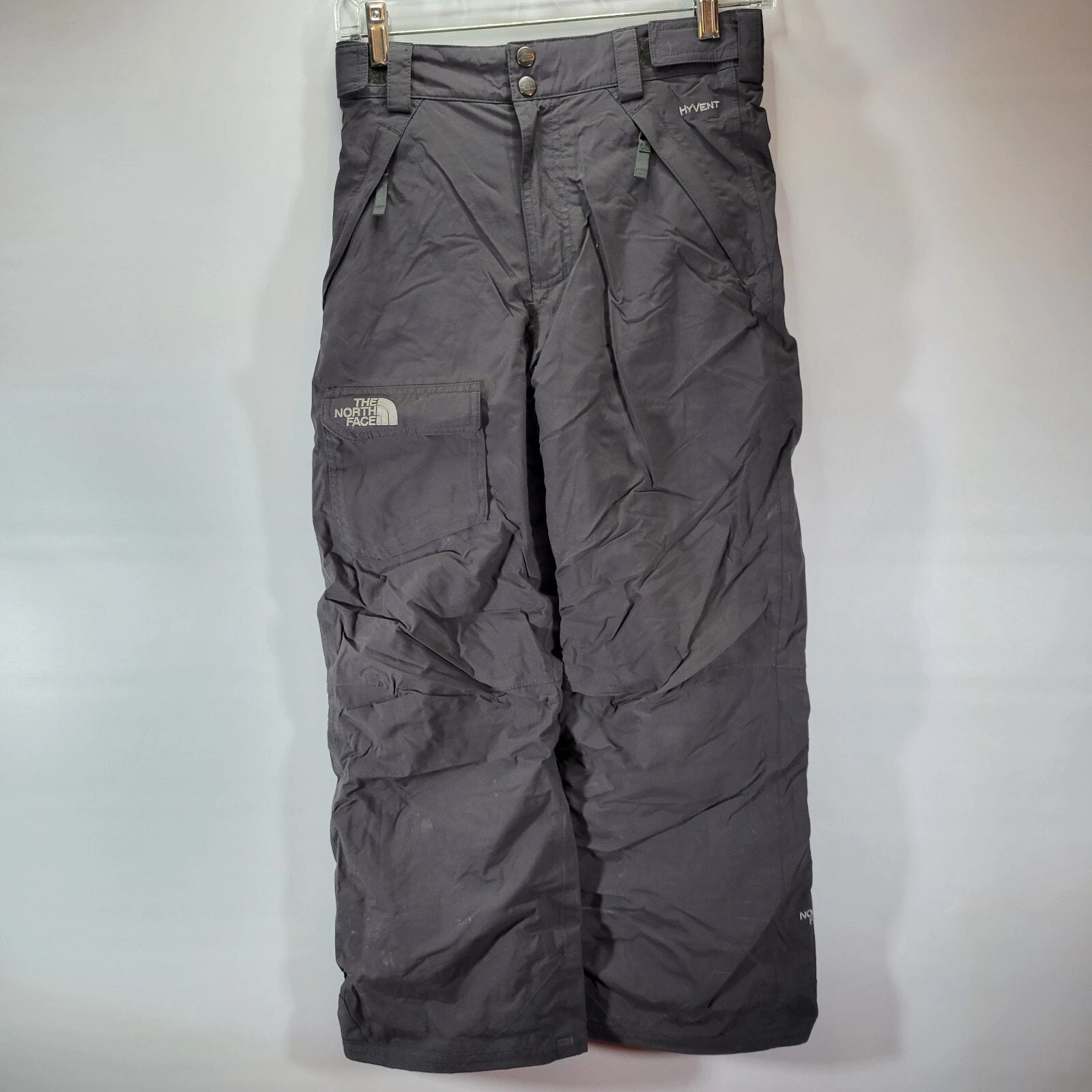 NORTH FACE BLACK HYVENT YOUTH BOYS SNOWBOARD SKI SNOW PANTS SIZE MEDIUM 10/12