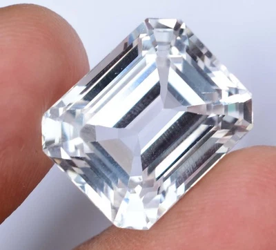 Natürlich 28.85 Karat Weiß Montana Saphir Smaragd Zertifiziert Selten Lose - Bild 1 von 4