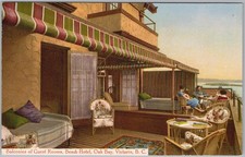 Tarjeta postal Beach Hotel Oak Bay Victoria BC Balcones H87