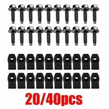 20/40x Body Bolts U-nut Clips For Ford Truck 5/16-18 x 1-3/16" - 1/2" hex Black
