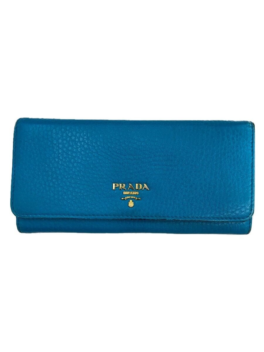 Prada Blue Leather Long Wallet for Women 1MH132