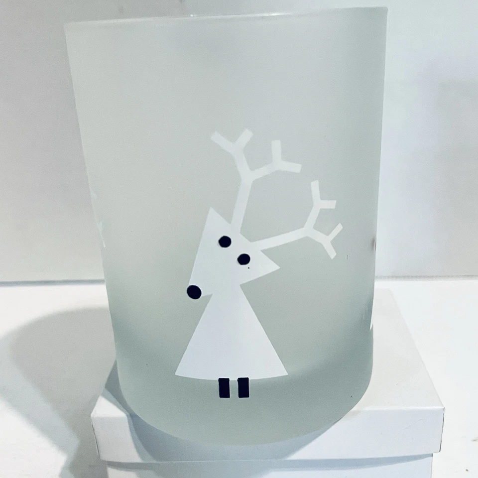 Crate and Barrel Frosted Reindeer Christmas Glasses Set Of 4 - Image 4 of 4