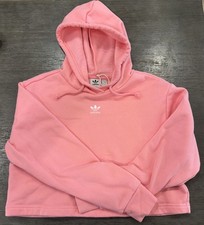 RARE Adidas Adicolor Essentials Cropped Fleece Hoodie Women s Size S Pink