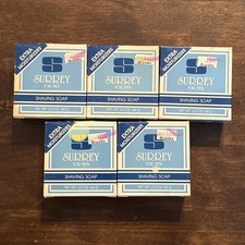 Vintage SURREY Shaving Soap Extra Moisturizers 5 Box 2.5 Oz Bar Blue White Box