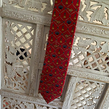 LynnChase Designer SilkTie Woven Geometric Re...
