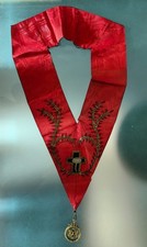 COLLARE MASSONICO MASSONERIA INIZIO 900 RICAMATO A MANO