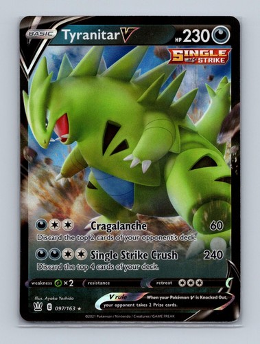 Pokemon 2021 Battle Styles Tyranitar V 097/163 Ultra Rare NM