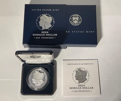 2024-S $1 Proof Morgan .999 Silver Dollar Box, OGP & COA