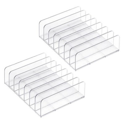 JIHUOO 2 Stück transparente Acryl CD Halter Organizer 17 x 12,5 cm, transparent 