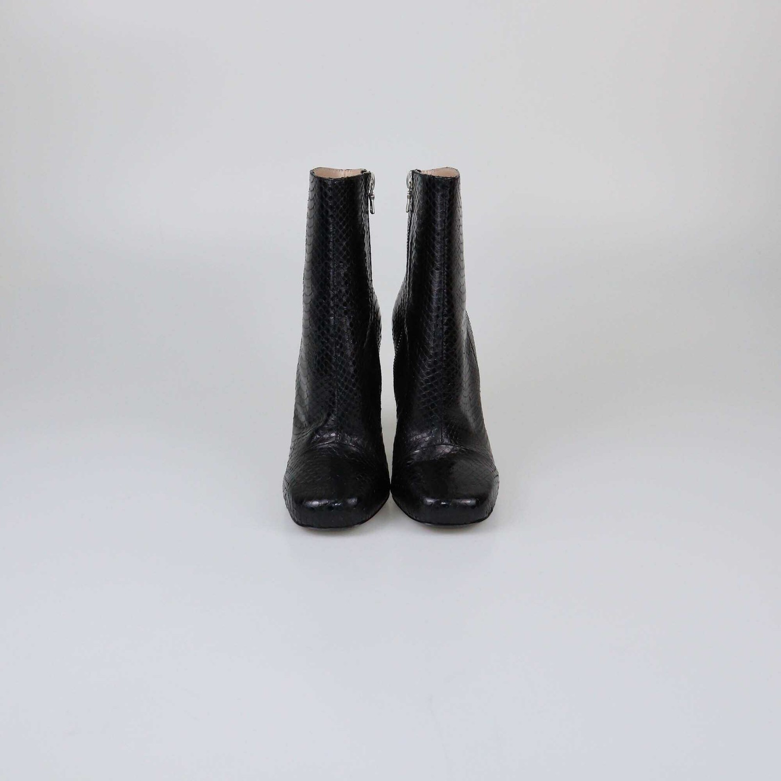 Dries Van Noten Black Python Heel Booties - image 1