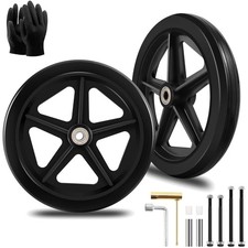 Rollstuhl Ersatzrad 8 Zoll Gummireifen PU ABS 2 St&uuml;ck