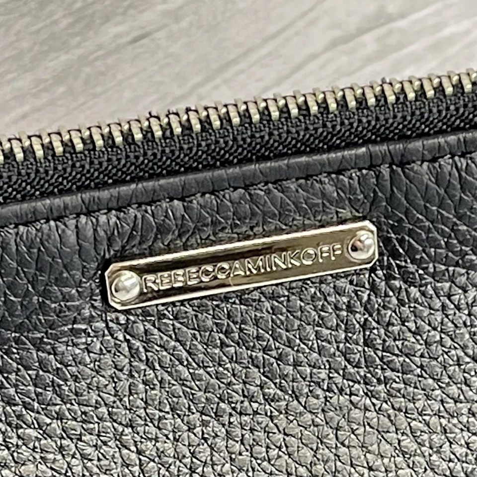 Rebecca Minkoff Pebbled Leather Crossbody Purse Convertible Goth Punk Mini Black - Image 4 of 4