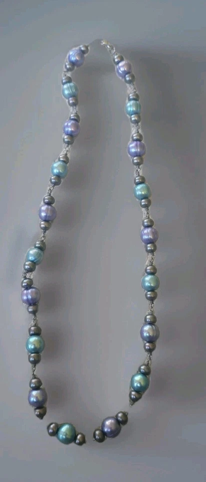 Honora Black Cultured Freshwater Pearl Necklace W/ 925 Sterling Silver Clasp 16" - Image 4 of 4