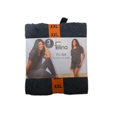 Felina Women's 3-Piece Lounge Set, Navy, Size XXL