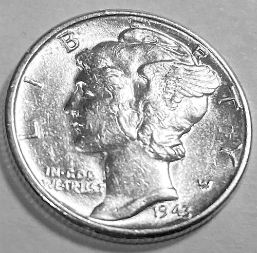 1943 P MERCURY DIME SHARP BU+ DETAILS  No Reserve  *J2200