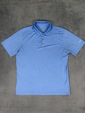 Nike Golf Tour Performance Polo Shirt Mens XL Blue Striped Dri Fit Short Sleeve