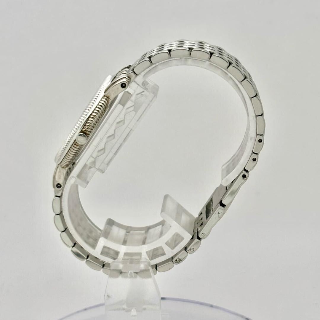 Orologio Yves Saint Laurent YSL Uomo Cintura Argento Batteria Sostituita Quadrante Nero Grigio