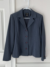 Rafaella Petite Blue Blazer Jacket Size 10P Womens Stretch Lined Business Work