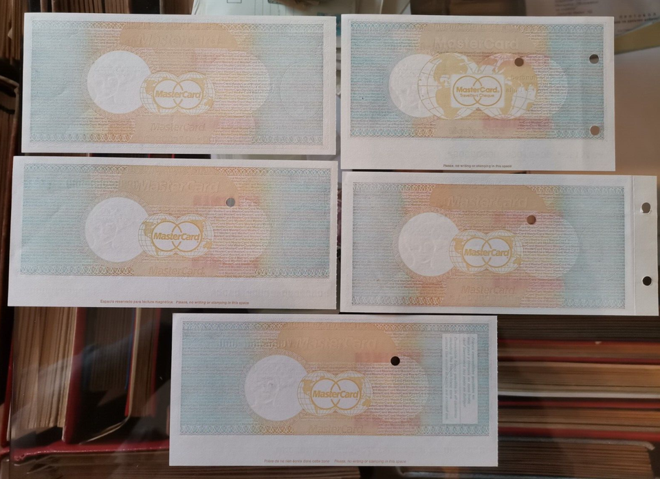 THOMAS COOK 5 SPECIMEN TRAVELLERS CHEQUES YEN ECU USD FRANK thomas-cook-5-specimen-travellers-cheques-yen-ecu-usd-frank