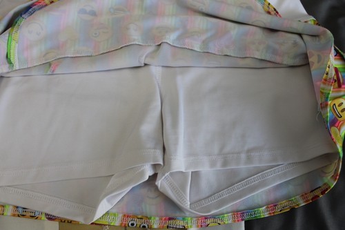Lucky In Love Girls Tennis Skort LARGE 14 HAPPY SMILE HEARTS layered. - Picture 4 of 4