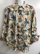 Robert Graham Men Shirt Tropical Embroidered Floral Print Button Down Size 2X