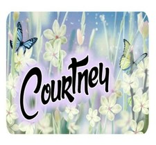 Personalized Butterfly Floral Mouse Pad Neoprene Custom Monogrammed Mousepad