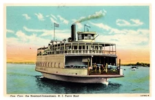 Steamer Ferry Boat Gov Carr Newport Jamestown RI C1920s Postcard AF2