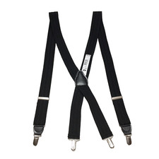 Dockers Y Suspenders Black Pants Clips Silver Hardware Elastic Straps