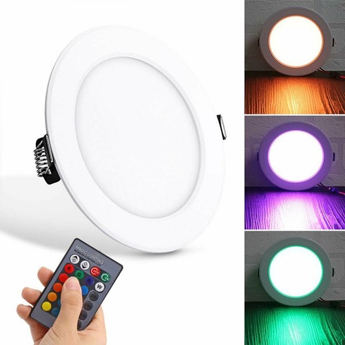 RGB LED Panel Downlight 16 Color Dimmable Recessed Ceiling Light+Remote Control - Picture 2 of 14