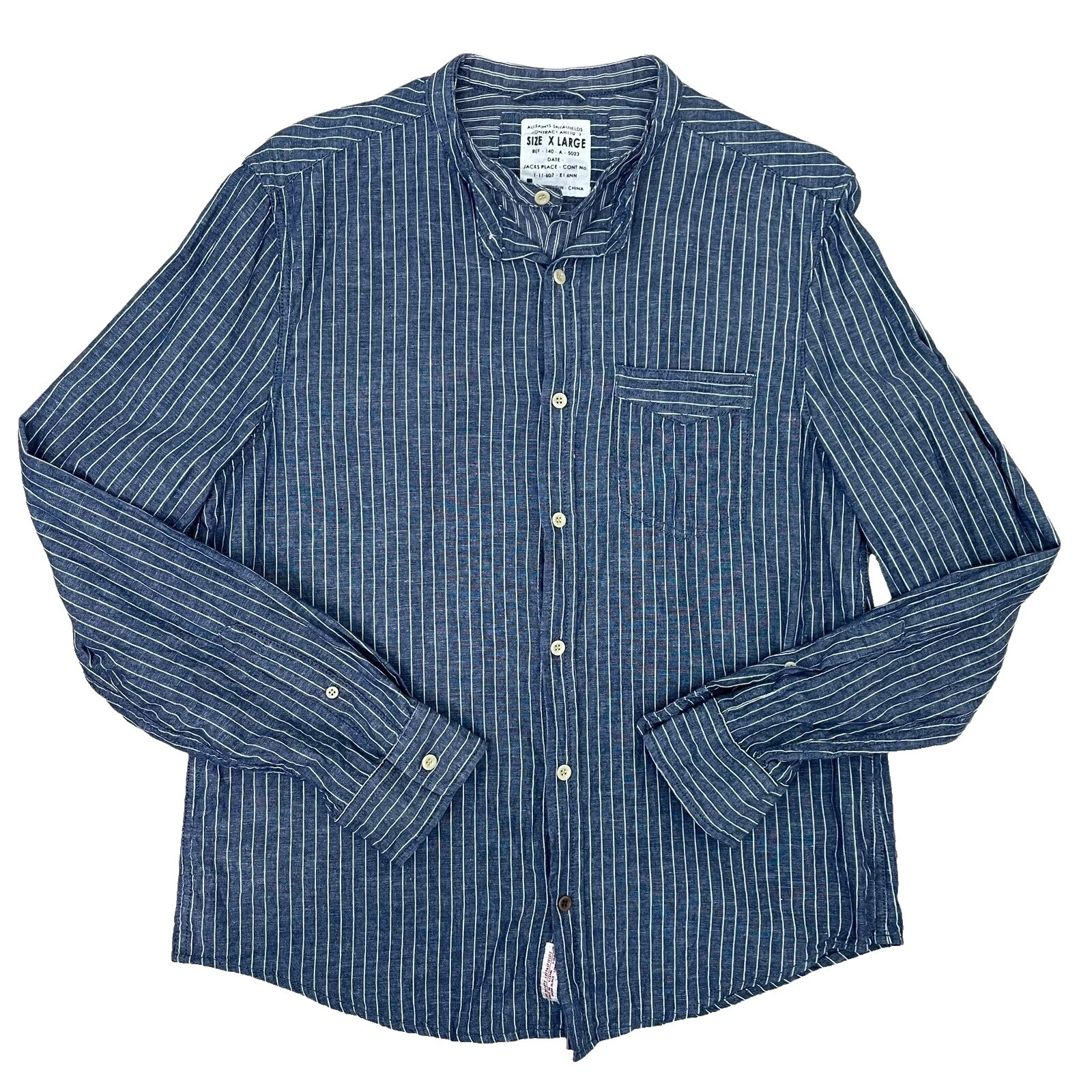 AllSaints Women's Striped Casual Button-Down Shirts for Men