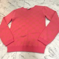 Gucci GG Jacquard Logo Glitter Knit Tops Kids Size 10 Sweater Used