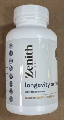 Zenith Labs Longevity Activator w/ Resveratrol 30 Capsules Supplement ...
