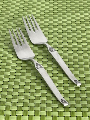 COSMOS CSM27 Stainless 2 Salad Forks Black Accent MCM Japan Flatware B62G