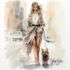 Watercolor Yorkie Painting Art Print 8.5x11