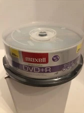 25 Pack Spindle Maxell DVD+R 16X Branded Disc Blank Media 4.7GB/120Min NEW