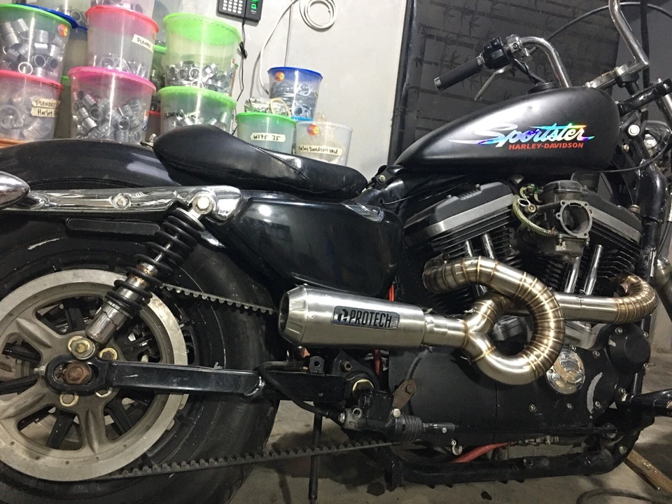 Tubos de escape aptos para moto Harley Davidson Sportster 883 1200 Foto 2 de 4
