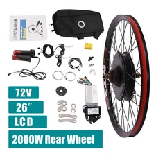 26 inch Rear Wheel 72V 2000W Electric Bicycle Motor E-Bike Hub Conversion Kit