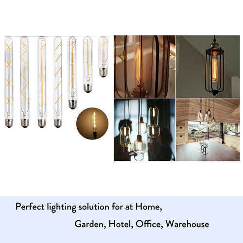 220V E27 8W T30 Retro Vintage LED Edison Filament Bulbs Warm White Glass Lamp - Picture 3 of 17